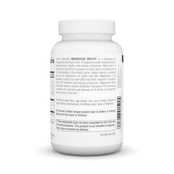 Source Naturals Magnesium Malate 3750 mg Per Serving Essential Magnesium Malic Acid Supplement - 100 Capsules