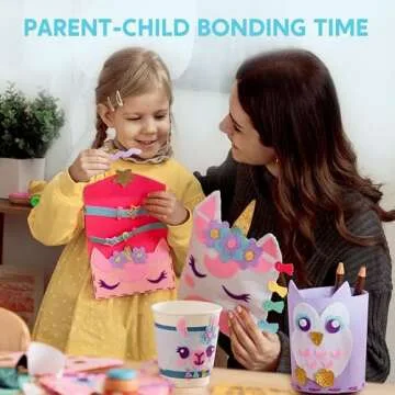 Klever Kits 7 Sewing Projects- My First Felt Sewing Kit- Easy DIY Wildlife Artworks of Unicorn Pillow and Mermaid Card Holder, Gift for Kids Aged 6+