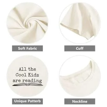 All The Cool Kids are Reading Graphic Shirt Teacher Shirts for Women Short Sleeve Book Lovers Letter Printed Tee Tops Teacher Shirts Tshirt