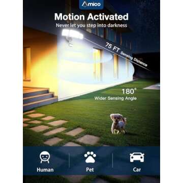 Amico 3 Head Motion Sensor Security Lights 40W 4000LM