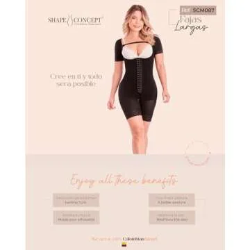 SHAPE CONCEPT 387 Fajas Colombianas Moldeadoras High Compression Tummy Control Shapewear Postpartum Butt Lifting Girdle