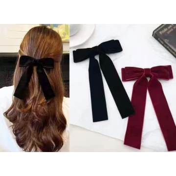 Elegant Black & Burgundy Velvet Hair Accessories for Women & Kids