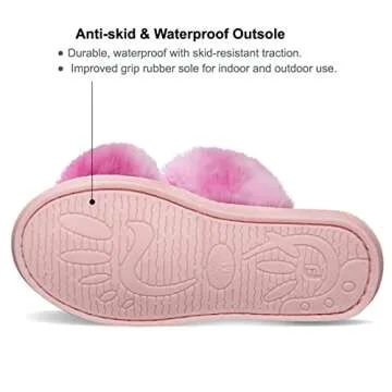 JIASUQI House Slippers Women Soft Cozy Fur Slip-On