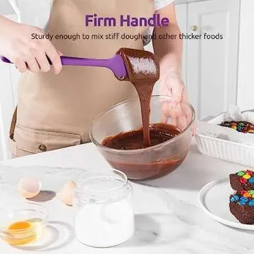 U-Taste Silicone Spatula Set with 600 Degrees Fahrenheit Heat Resistant (Purple)