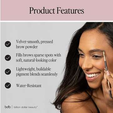 Billion Dollar Brows Eyebrow Powder in Taupe – Achieve Fuller, Fluffier Brows with Buildable Coverage, Velvet-Smooth Formula, Cruelty-Free & Vegan for a Natural, Soft Finish