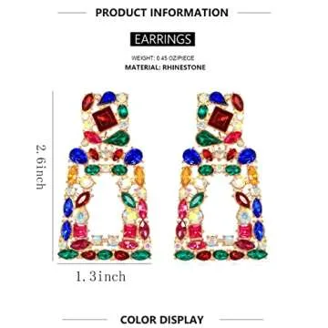 KELMALL Elegant Rhinestone Dangle Earrings for Women