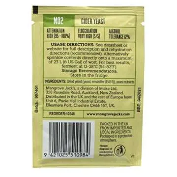2X Mangrove Jack's Yeast Cider M02 Craft Series Yeast 9g Treats 23L
