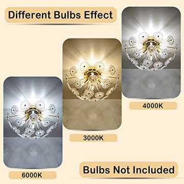 Buy HMVPL Gold Flush Mount Ceiling Light for Modern Spaces