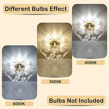 Buy HMVPL Gold Flush Mount Ceiling Light for Modern Spaces