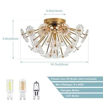 Buy HMVPL Gold Flush Mount Ceiling Light for Modern Spaces