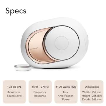 Devialet - Phantom I 108dB - High-Fidelity Wireless Speaker - Gold - Implosive Soundstage - Zero Distortion - Bluetooth Speaker - Loud Stereo Sound, Deep Bass