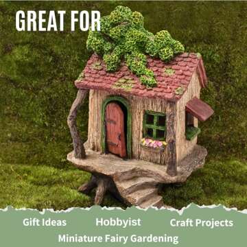 PRETMANNS Fairy Garden House – Fairy House for Outside – 9” High with Door That Opens – Sturdy Fairy Garden Building – Lovely Miniature Garden Accessories Supplies