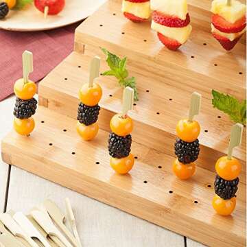 Versatile Bamboo Skewer Holder for Parties & Catering