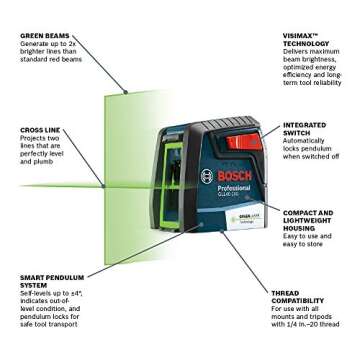 Bosch GLL40-20G Self-Leveling Green Beam Laser Level