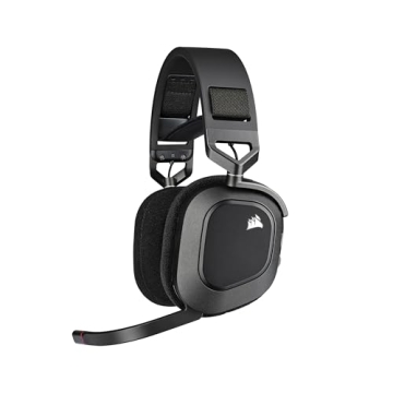 CORSAIR HS80 RGB WIRELESS Multiplatform Gaming Headset - Dolby Atmos - Lightweight Comfort Design - ...