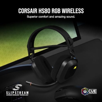 CORSAIR HS80 RGB WIRELESS Gaming Headset - Dolby Atmos - Lightweight