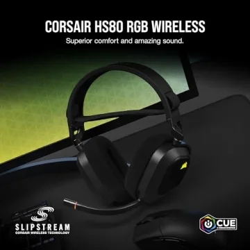 CORSAIR HS80 RGB WIRELESS Gaming Headset - Dolby Atmos - Lightweight