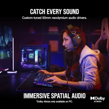 CORSAIR HS80 RGB WIRELESS Gaming Headset - Dolby Atmos - Lightweight