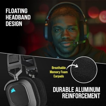 CORSAIR HS80 RGB WIRELESS Gaming Headset - Dolby Atmos - Lightweight