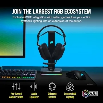 CORSAIR HS80 RGB WIRELESS Gaming Headset - Dolby Atmos - Lightweight
