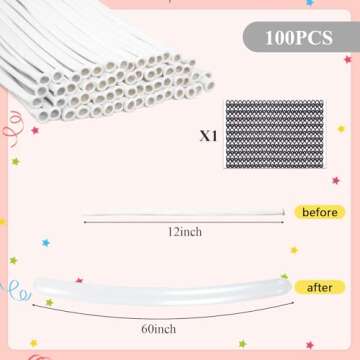 MCPINKY 100PCS Twisting Balloons White, 260q Long Balloons Thicken Latex Animal Balloons for Birthday Wedding Party Decorations Ballon Arch