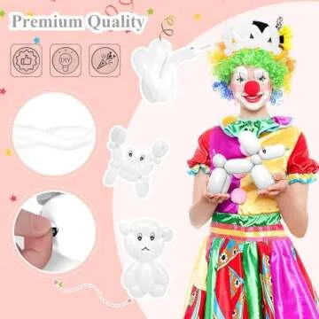 MCPINKY 100PCS Twisting Balloons White, 260q Long Balloons Thicken Latex Animal Balloons for Birthday Wedding Party Decorations Ballon Arch