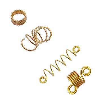 fani 300 Pieces Dreadlocks Jewelry Crystal Wire 20 Styles Aluminum Beads Metal Hair Coils Rings Hair Cuffs Pendant Charms Hair Clips Hair Jewelry for Hair Accessories