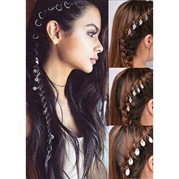 fani 300 Pieces Dreadlocks Jewelry Crystal Wire 20 Styles Aluminum Beads Metal Hair Coils Rings Hair Cuffs Pendant Charms Hair Clips Hair Jewelry for Hair Accessories