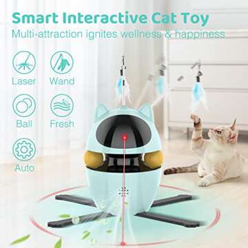 Biubiucat Cat Toys for Indoor Cats: Rechargeable Automatic Interactive Cat Toy - Electric Robotic Ki...