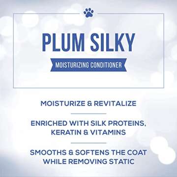 Nature's Specialties Plum Silky Dog Conditioner Concentrate for Pets, Natural Choice for Professional Groomers, Keratin and Silk Proteins, Made in USA, 16 oz