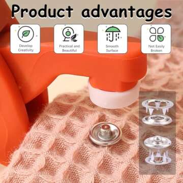 100 Sets of Metal Snaps Buttons, Metal Snaps Buttons with Fastener Pliers Press Tool Kit, Five Claw Buckle Installation Tool Set for Clothing Leather Sewing