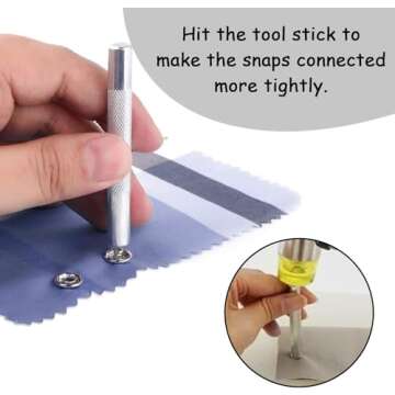 100 Sets of Metal Snaps Buttons, Metal Snaps Buttons with Fastener Pliers Press Tool Kit, Five Claw Buckle Installation Tool Set for Clothing Leather Sewing