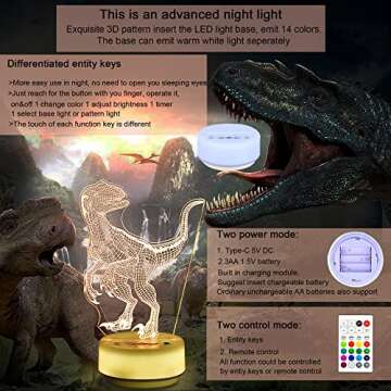SHINECLOUD Godzill-a Night Light Godzill-a Lamp Godzill-a Toys Decor Light,Romote Control&16 Color,Birthday Gifts for Boys/Christmas Gifts for Children(Classic) (XCY2022081001)