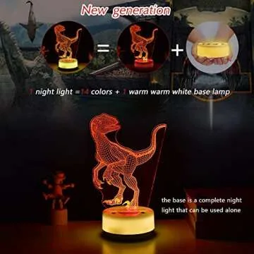 SHINECLOUD Godzill-a Night Light Godzill-a Lamp Godzill-a Toys Decor Light,Romote Control&16 Color,Birthday Gifts for Boys/Christmas Gifts for Children(Classic) (XCY2022081001)