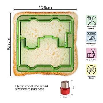 FUNUTTERS Sandwich Cutters for Kids with Cute Food Picks, 20 pc. Set, Animal Cutouts for Cookies, PBJ Sandwiches, Vegetables, Fruit, and Bento Box Lunches, Mini and Reusable