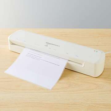 Amazon Basics Easy to Use 12-Inch Thermal Laminator Machine, For Home Office or School, White