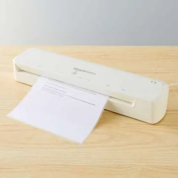 Amazon Basics Easy to Use 12-Inch Thermal Laminator Machine, For Home Office or School, White
