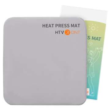 HTVRONT Heat Press Mat for Cricut: Heat Press Pad 15"x15" for Craft Vinyl Ironing Insulation Transfe...