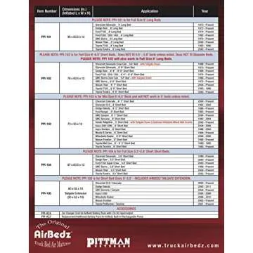 Pittman Outdoors PPI 102 AirBedz Original Truck Bed Air Mattress for 6'-6.5' Full Sized Short Truck Bed, Blue
