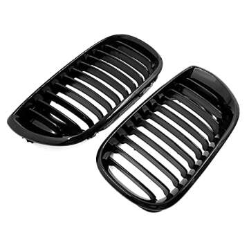 uxcell 2pcs Glossy Black Front Hood Kidney Grille Grill for BMW E46 2002-2005 4D Sedan 320i 325i 325xi 330i 330xi