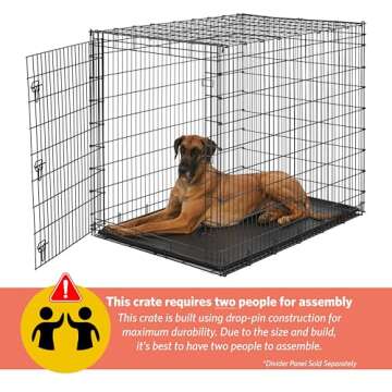 Midwest Homes for Pets Ginormous Single Door 54-Inch Dog Crate for XXL Dogs Breeds; Great Dane, Mast...