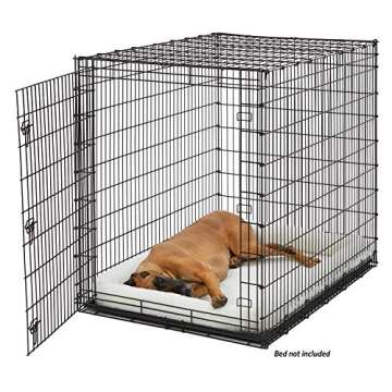 Midwest Homes for Pets Ginormous Single Door 54-Inch Dog Crate for XXL Dogs Breeds; Great Dane, Mastiff, St. Bernard, Drop Pin Assembly Requires Two People; Divider Panel Not Included; Black: SL54