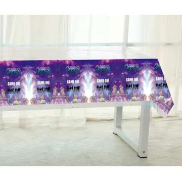 YLILILY Video Game Table Cover for Kids Birthday Party