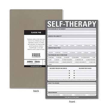 Knock Knock Self-Therapy , Checklist Note Pad for Step-by-Step Stress Relief (Gray), 6 x 9-inches