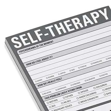Knock Knock Self-Therapy , Checklist Note Pad for Step-by-Step Stress Relief (Gray), 6 x 9-inches