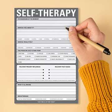 Knock Knock Self-Therapy , Checklist Note Pad for Step-by-Step Stress Relief (Gray), 6 x 9-inches