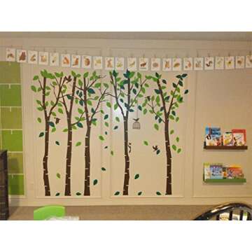 Amaonm 104"x71" Giant Large Jungle 5 Trees Wall Decals Green Leaves and Fly Birds Wallpaper Wall Decor DIY Vinyl Wall Stickers for Kids Bedroom Living Room Nursery Rooms Offices Walls (Brown Tree)