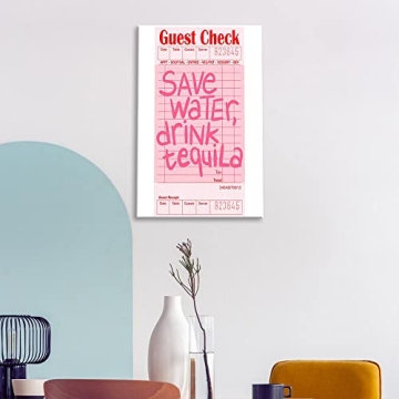 Funny Pink Tequila Canvas Wall Art for Stylish Decor