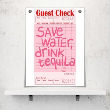 Funny Pink Tequila Canvas Wall Art for Stylish Decor