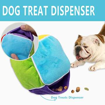 VICARKO Cube Dog Treat Dispensing Toy – Interactive Plush Toy for All Breeds